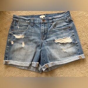 JCrew Light Blue Distressed Jean Shorts
